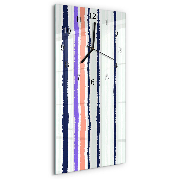 Glass clock vertical Stripes