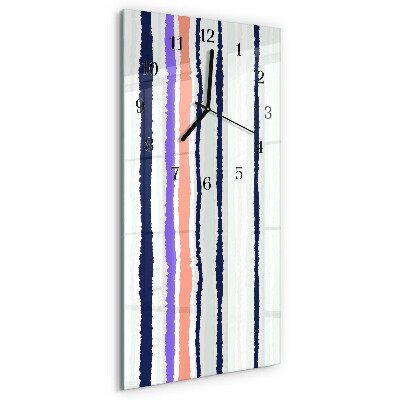 Glass clock vertical Stripes