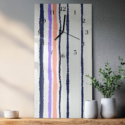 Glass clock vertical Stripes