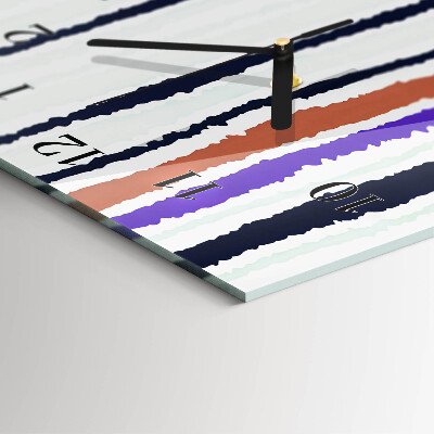 Glass clock vertical Stripes