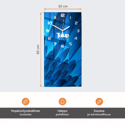 Vertical wall clock Blue abstraction