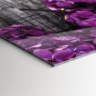 Glass clock vertical Flowers