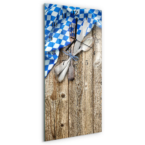 Vertical rectangular wall clock Bavarian wooden plaque