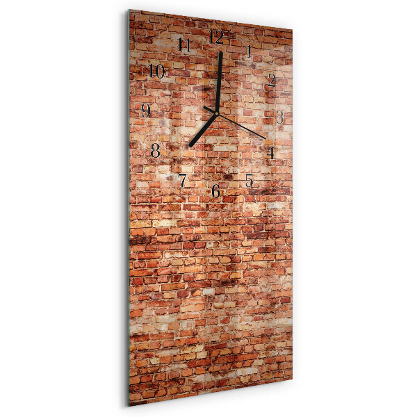 Vertical rectangular wall clock Brick wall