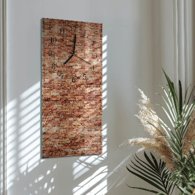 Vertical rectangular wall clock Brick wall