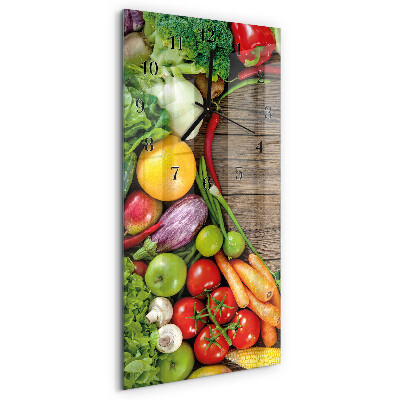 Glass clock vertical Vegetables