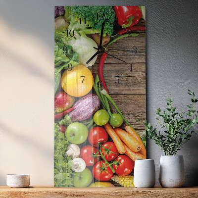 Glass clock vertical Vegetables