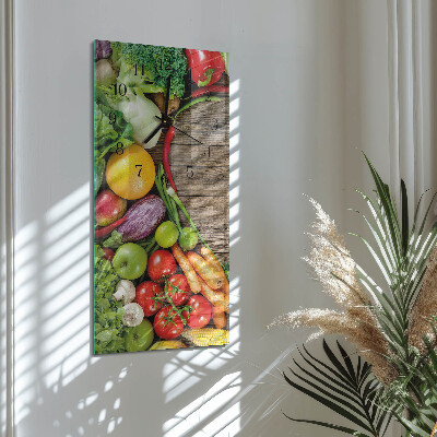 Glass clock vertical Vegetables