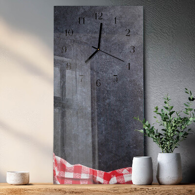 Vertical rectangular wall clock Marble table