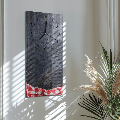 Vertical rectangular wall clock Marble table