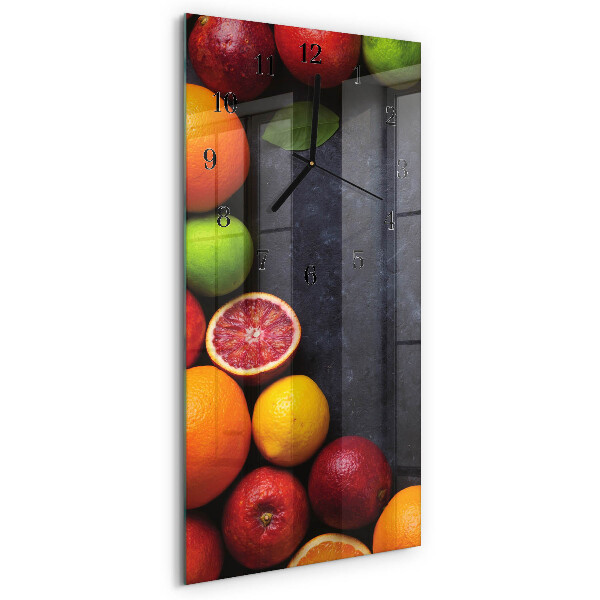 Vertical wall clock Citrus plant