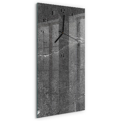 Glass wall clock vertical Stone wall