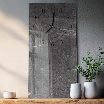 Glass wall clock vertical Stone wall