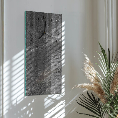 Glass wall clock vertical Stone wall
