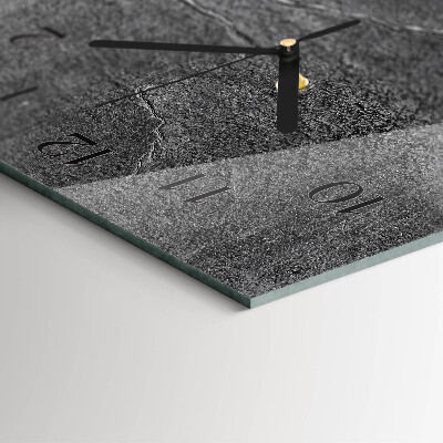 Glass wall clock vertical Stone wall