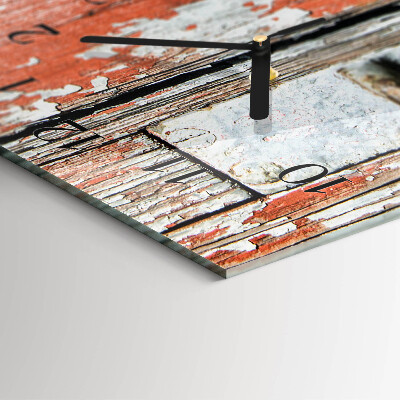 Modern vertical wall clock Wooden door