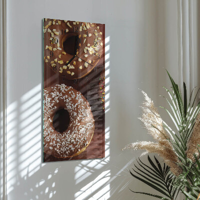 Glass clock vertical Donuts