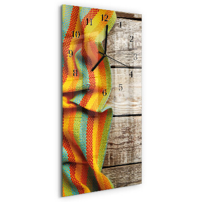 Vertical rectangular wall clock Wooden fabric