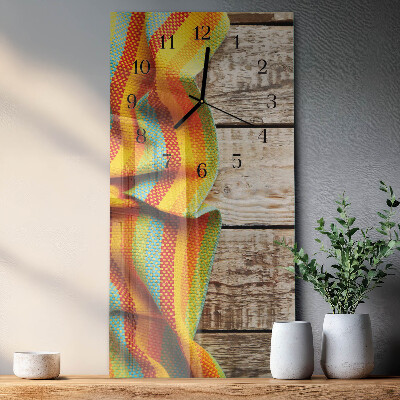 Vertical rectangular wall clock Wooden fabric
