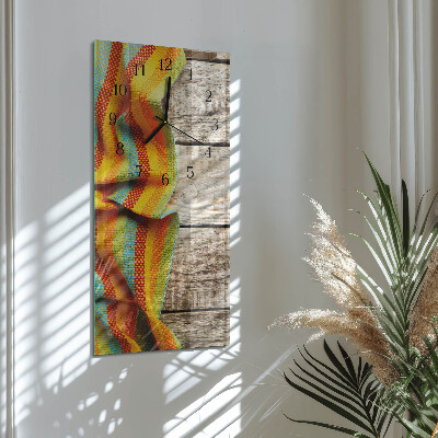 Vertical rectangular wall clock Wooden fabric