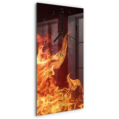 Vertical rectangular wall clock Fire