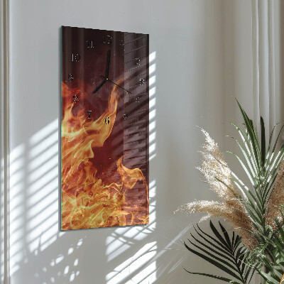 Vertical rectangular wall clock Fire