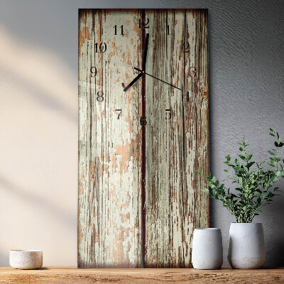 Modern vertical wall clock Wooden wall