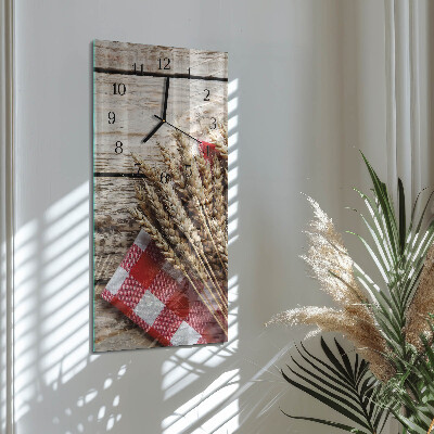 Glass wall clock vertical Grain