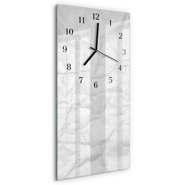 Glass wall clock vertical Paper