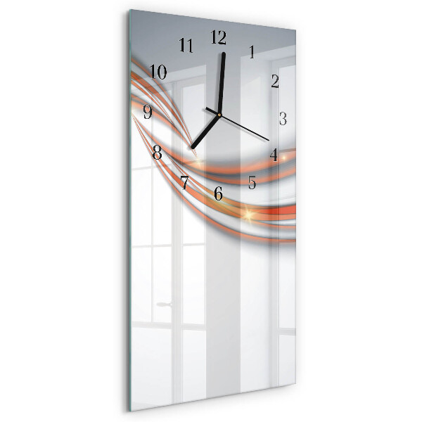 Glass wall clock vertical Pattern