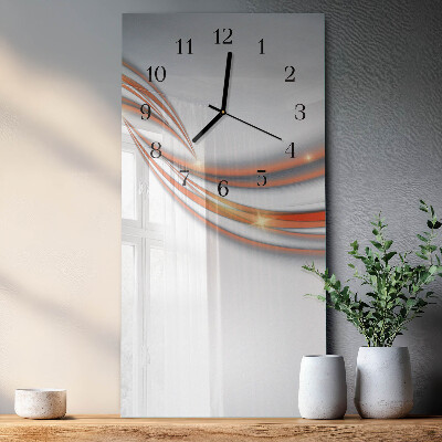 Glass wall clock vertical Pattern