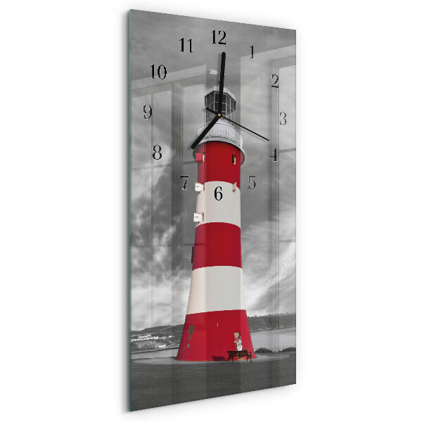 Glass clock vertical Lighthouse