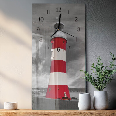 Glass clock vertical Lighthouse
