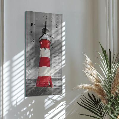 Glass clock vertical Lighthouse