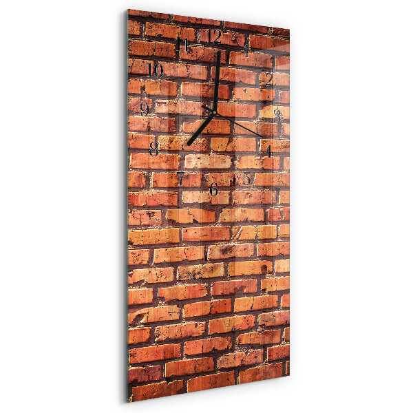 Glass wall clock vertical Brick wall
