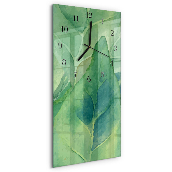 Vertical wall clock Leaves