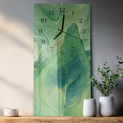 Vertical wall clock Leaves