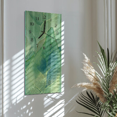 Vertical wall clock Leaves