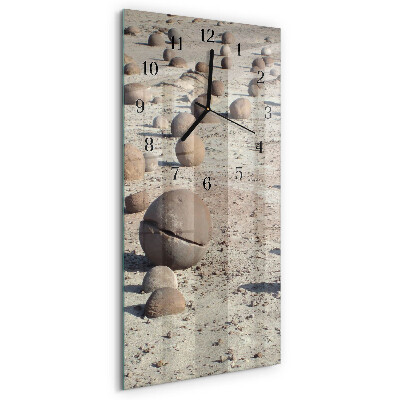 Vertical wall clock Beach stones