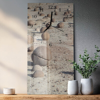 Vertical wall clock Beach stones