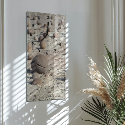 Vertical wall clock Beach stones