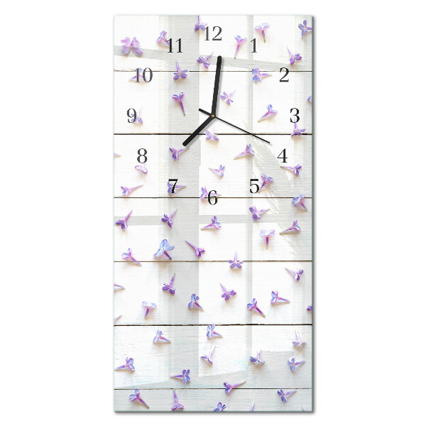 Modern vertical wall clock Flowers