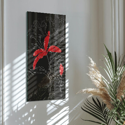 Modern vertical wall clock Flowers
