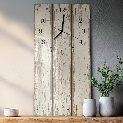 Vertical rectangular wall clock Wooden boards