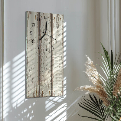 Vertical rectangular wall clock Wooden boards