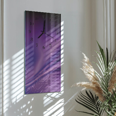 Vertical wall clock Purple waves