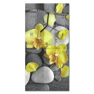 Glass clock vertical Wood