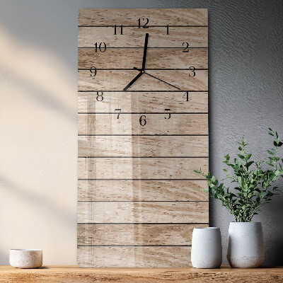 Glass clock vertical Wood