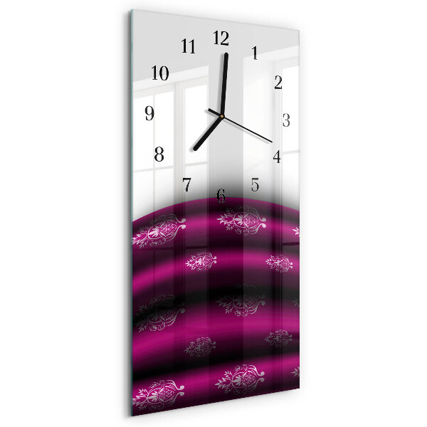 Glass wall clock vertical Purple curtain