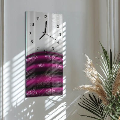 Glass wall clock vertical Purple curtain